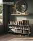 44.9" Wide 3-Tier Fabric Shoe Rack with 4 Hooks Dove Gray FredCo