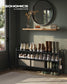 44.9" Wide 3-Tier Fabric Shoe Rack with 4 Hooks Ink Black FredCo