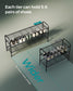 44.9" Wide 3-Tier Metal Shoe Rack with 4 Hooks Ink Black FredCo