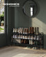 44.9" Wide 3-Tier Metal Shoe Rack with 4 Hooks Ink Black FredCo