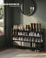 44.9" Wide 4-Tier Fabric Shoe Rack with 4 Hooks Ink Black FredCo