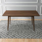 Levi Modern Style Solid Wood Rectangular Dining Kitchen Table Brown Finish FredCo