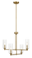 Enigma Four Lights Chandelier With Clear Ribbed Glass -Satin Brass FredCo