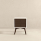 Caroline Mid Century Modern Style 2-Drawer White Night Stand Solid Wood 23.6'H x 17.7'W x 15.7'D FredCo