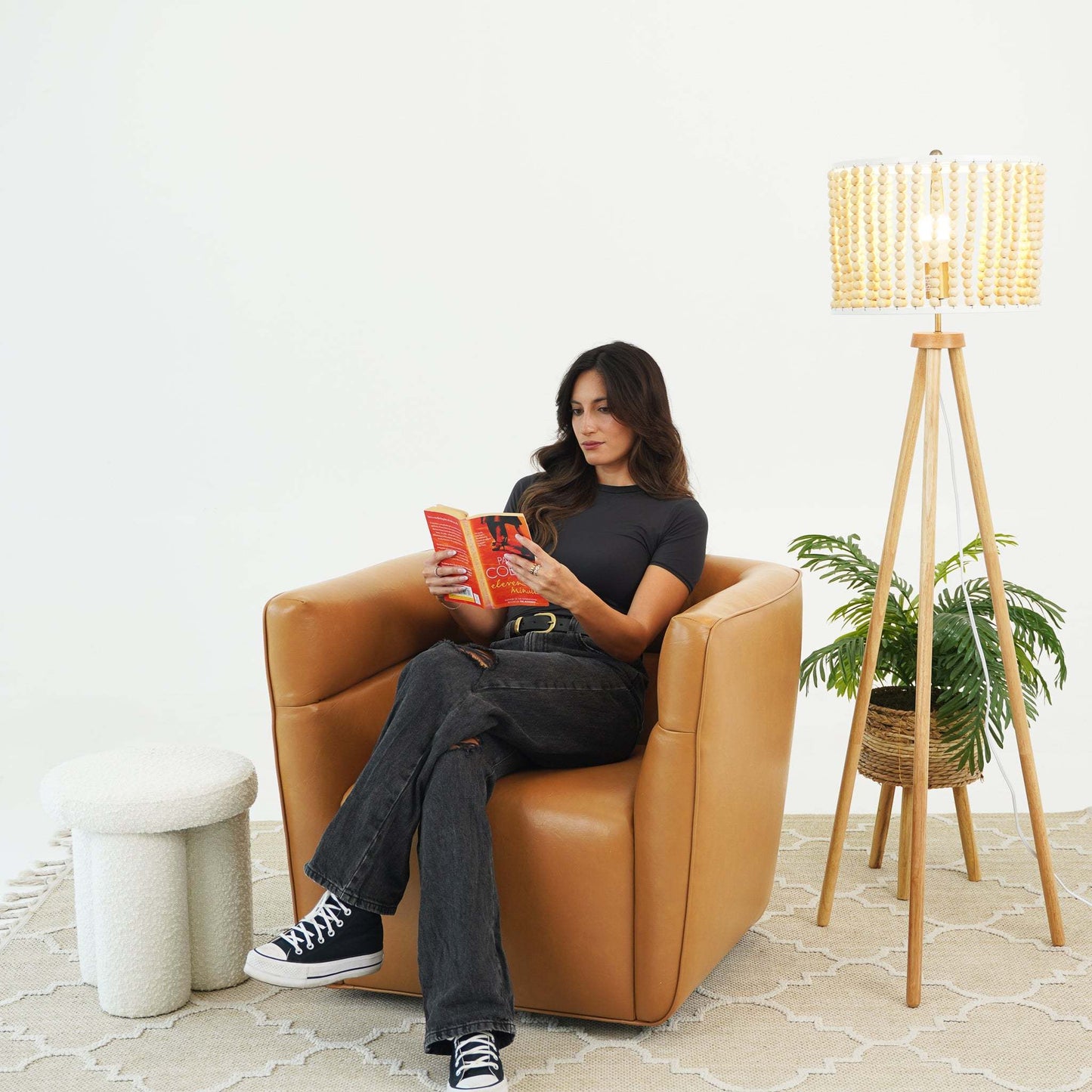 Callan Swivel Chair - Vegan Tan Leather FredCo