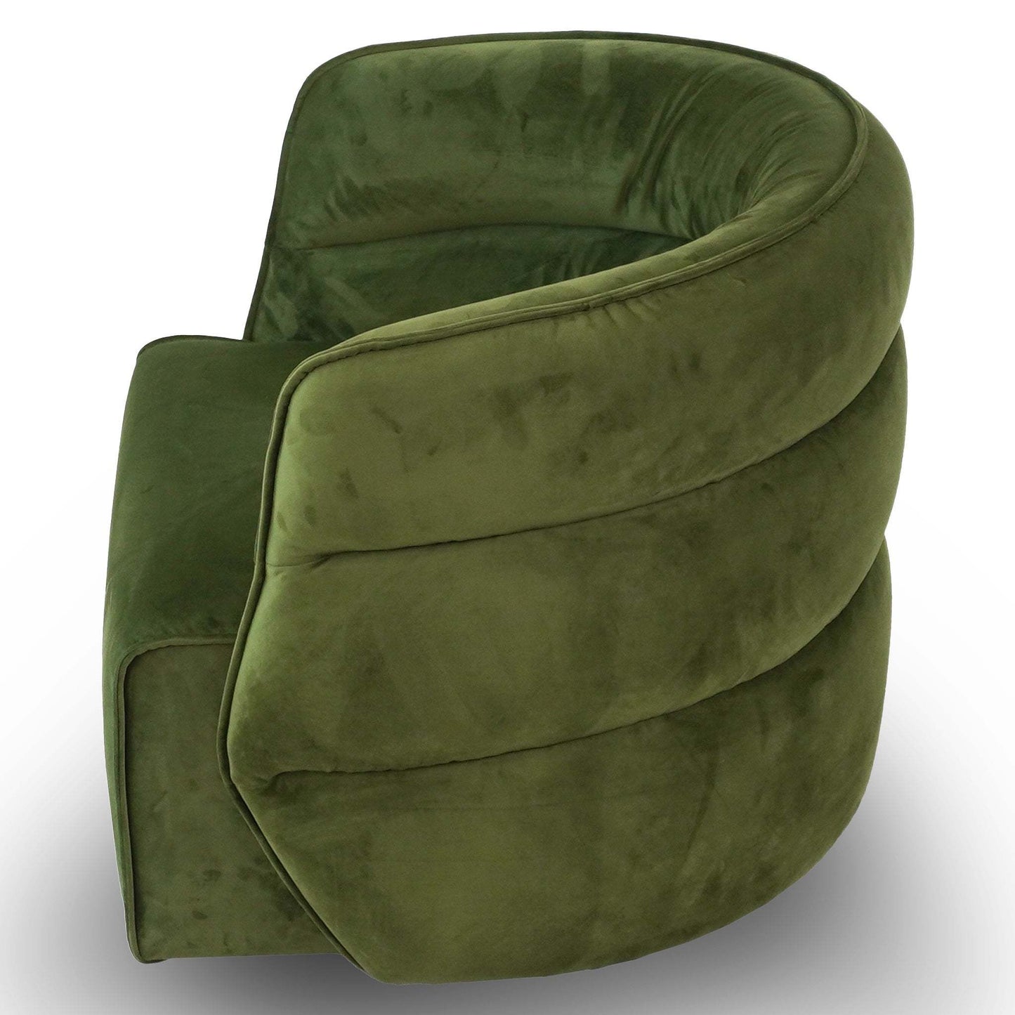 Modern green velvet accent chair with curved backrest from FredCo International furniture