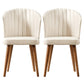 Parsons Dining Chair Set of 2 - Stylish Beige Velvet with Solid Wood Frame FredCo