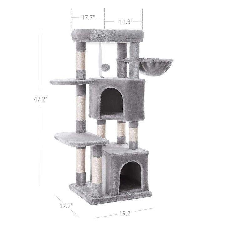 47.2 Inches Cat Tree Light Gray FredCo