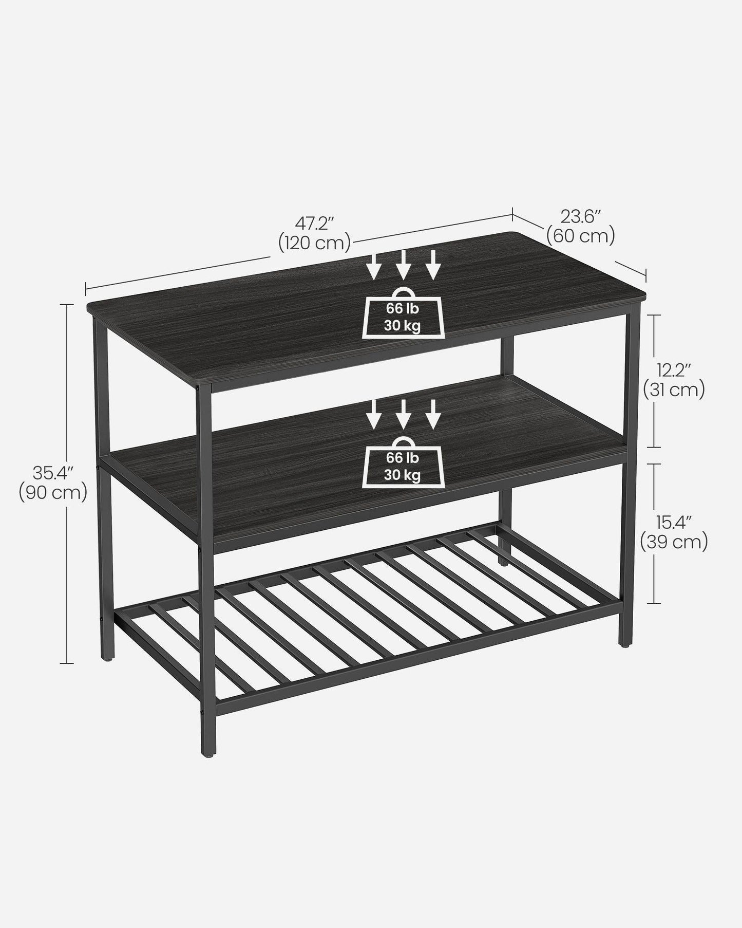 47.2 Inches Kitchen Shelf with Large Worktop FredCo