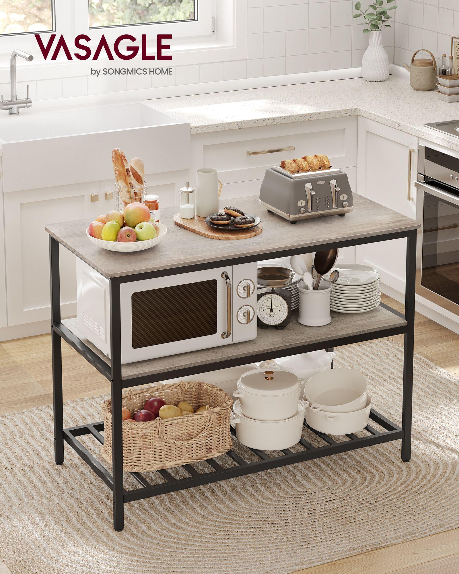 47.2'' Kitchen Island with 3 Shelves FredCo