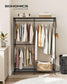 47.2" Wide Clothing Rack with Adjustable Shelves and Hanging Rails Ink Black FredCo