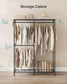 47.2" Wide Clothing Rack with Adjustable Shelves and Hanging Rails Ink Black FredCo