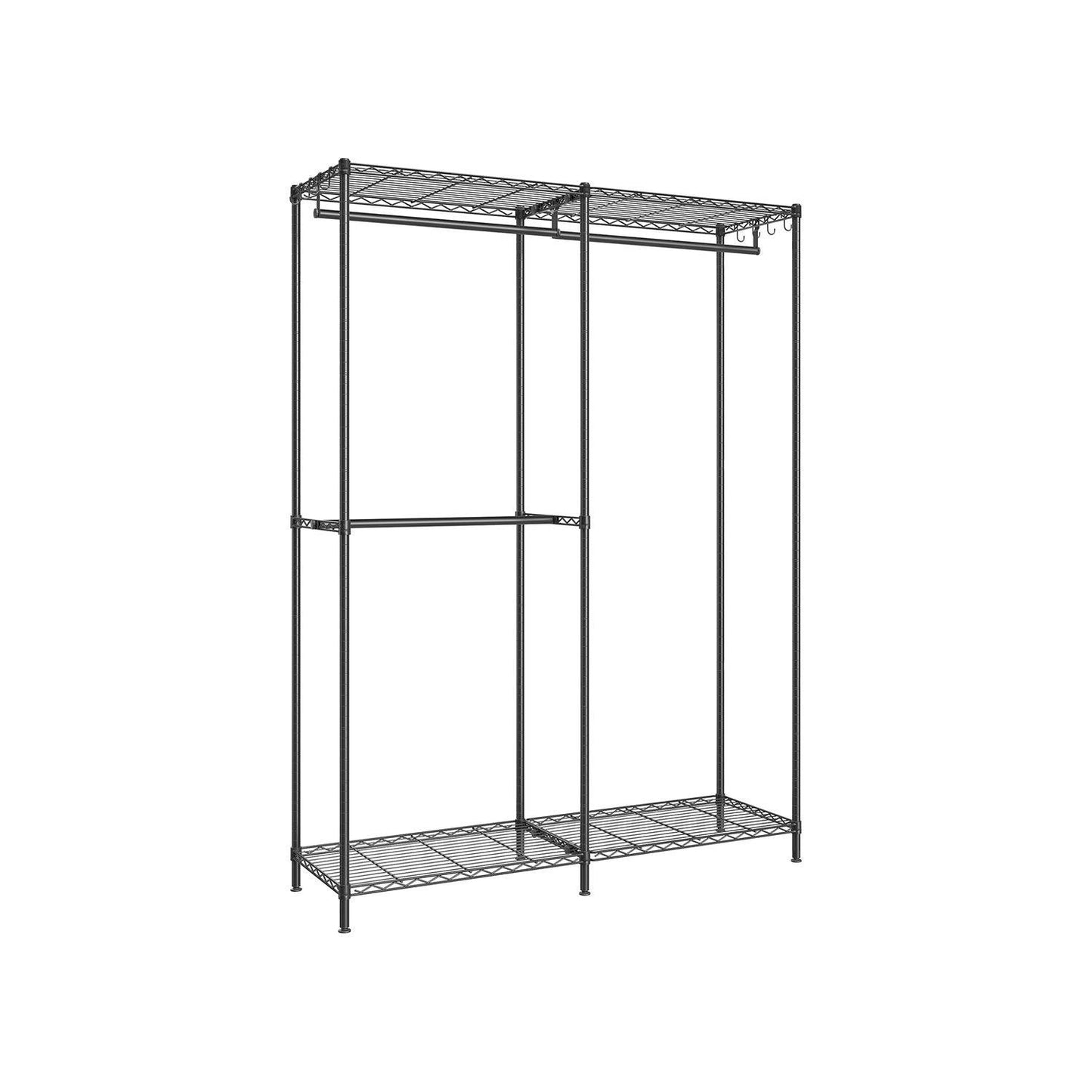 47.2" Wide Clothing Rack with Adjustable Shelves and Hanging Rails Ink Black FredCo