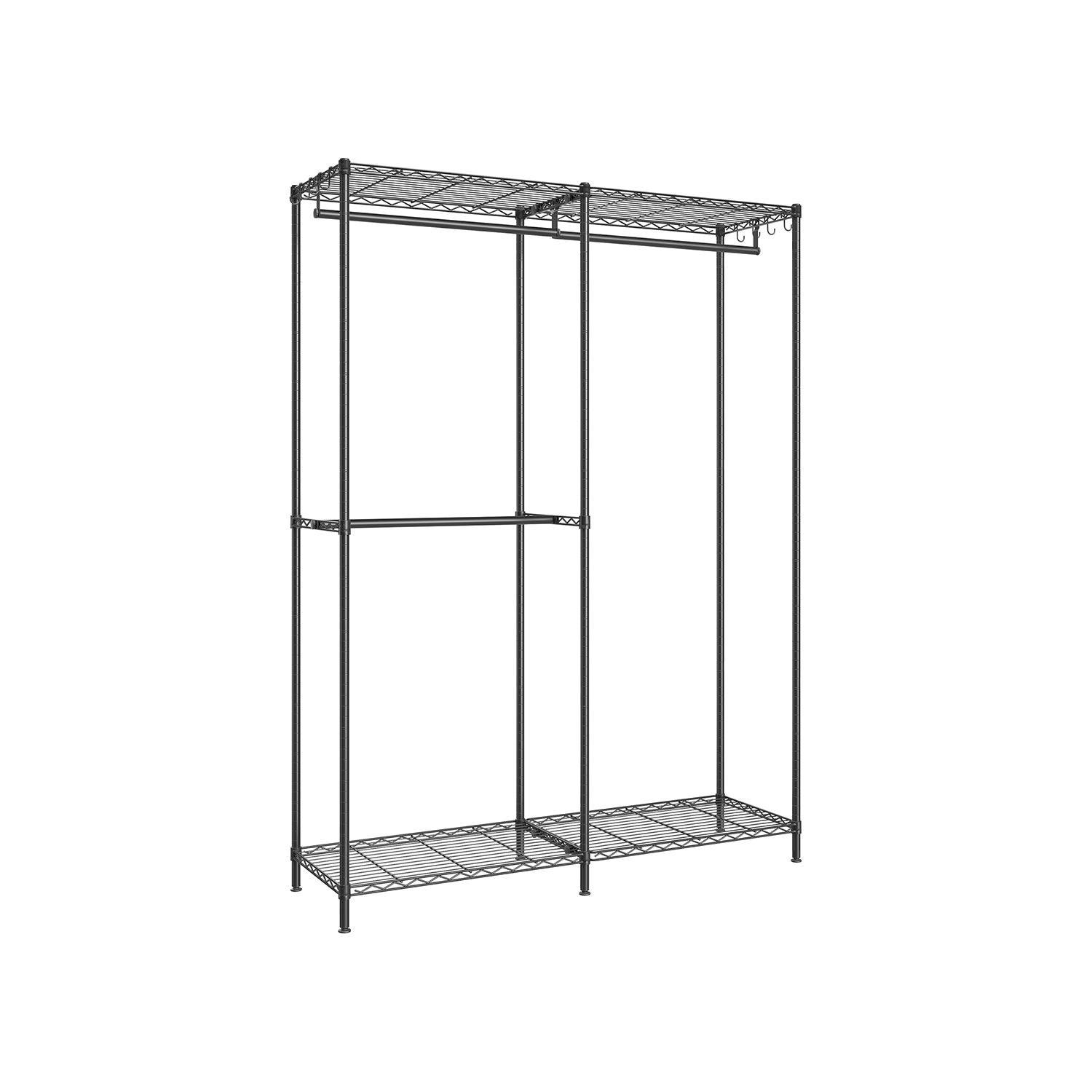 47.2" Wide Clothing Rack with Adjustable Shelves and Hanging Rails Ink Black FredCo