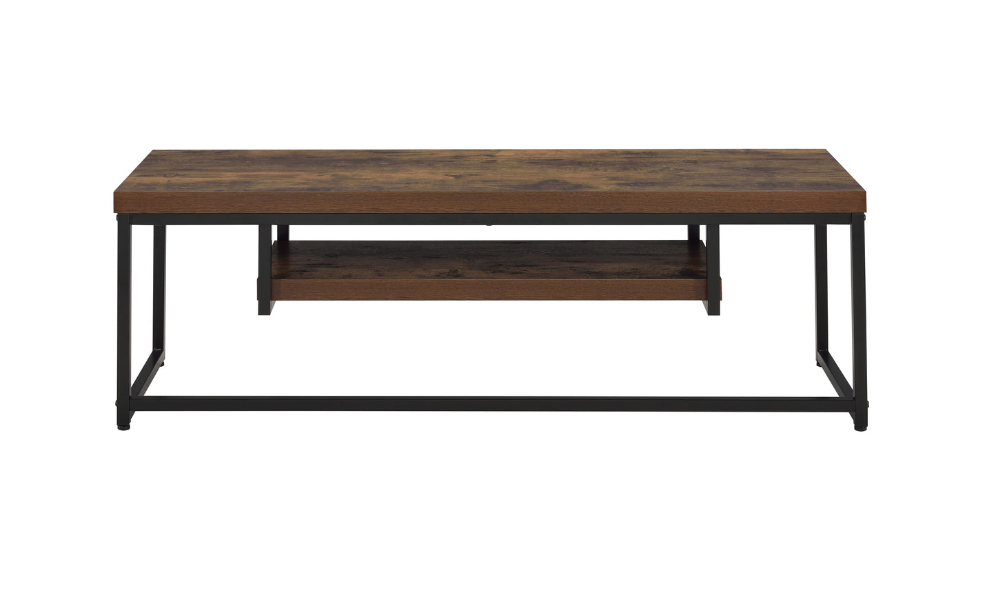 47" Bob Weathered Oak & Black Metal Finish TV Stand FredCo