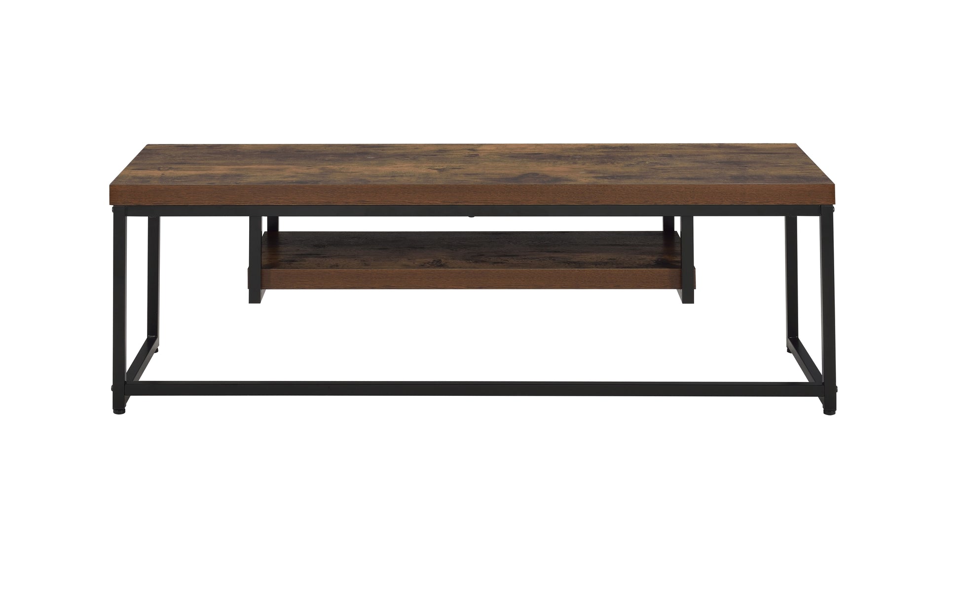 47" Bob Weathered Oak & Black Metal Finish TV Stand FredCo