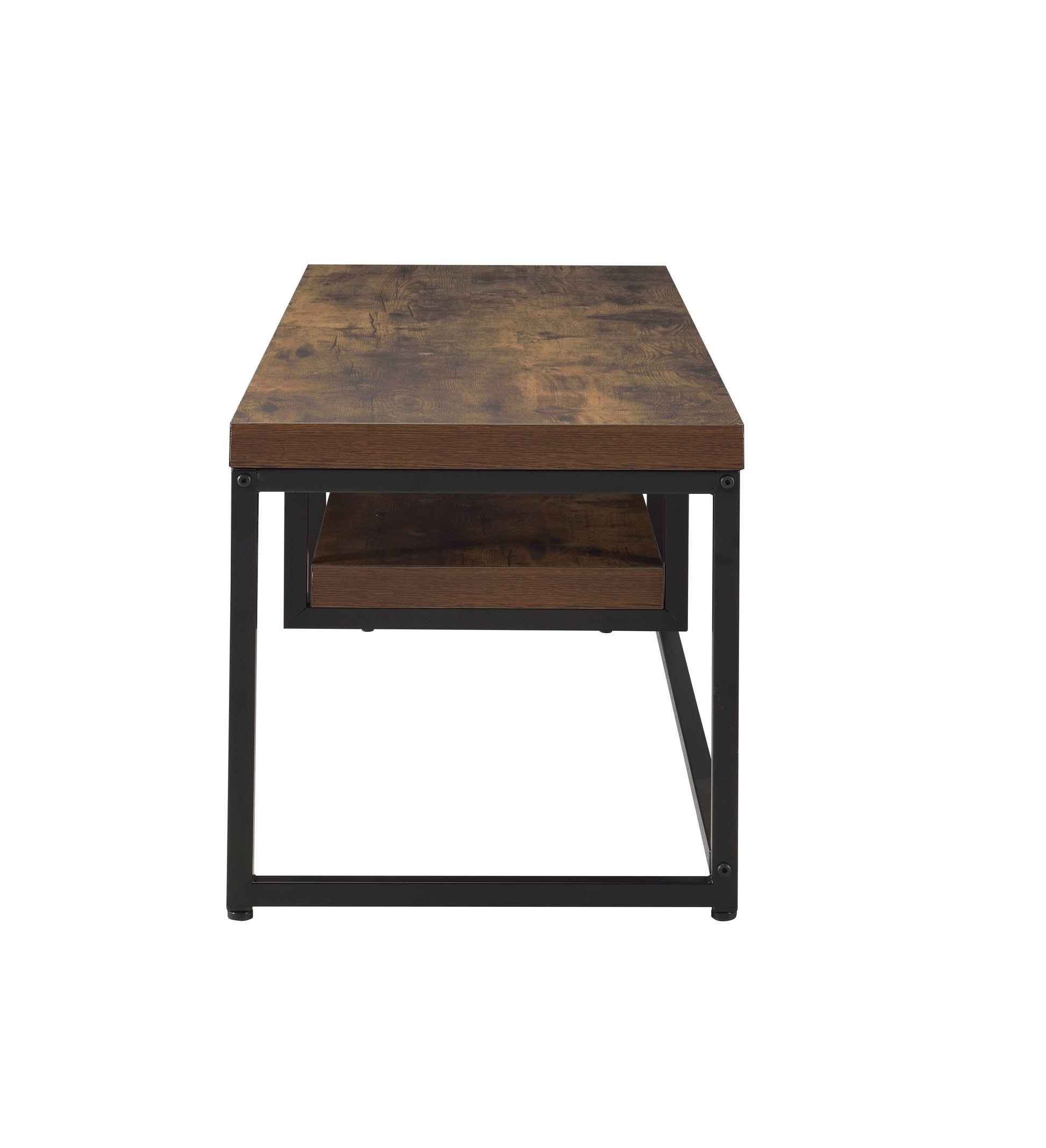 47" Bob Weathered Oak & Black Metal Finish TV Stand FredCo