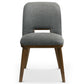 Modern Blake Dark Grey Fabric Dining Chair (Set of 2) with Walnut Wood Base 33.7'H x 19.3'W x 24.8'D FredCo