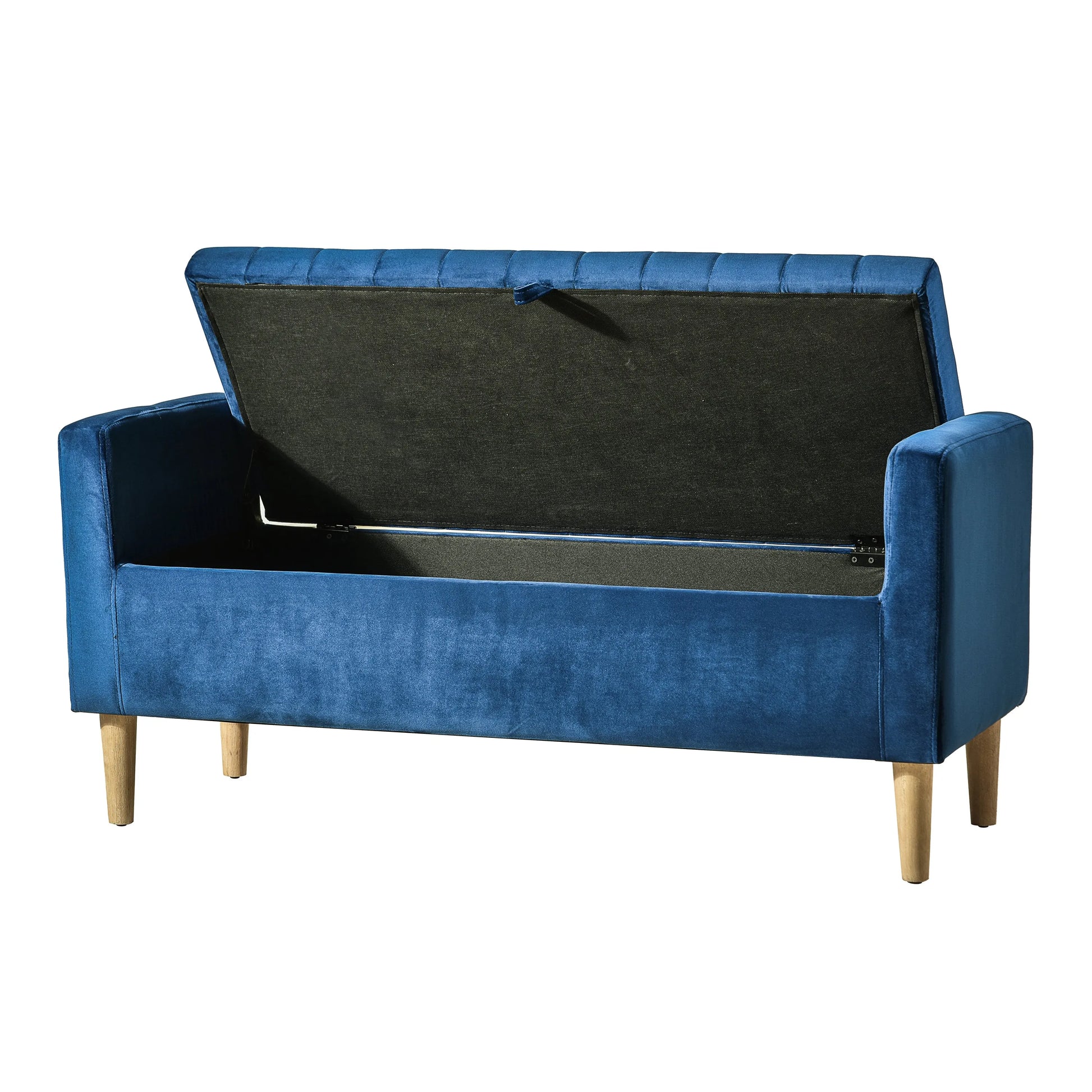 48'' Storage Ottoman Bench, Blue Bench with Storage FredCo