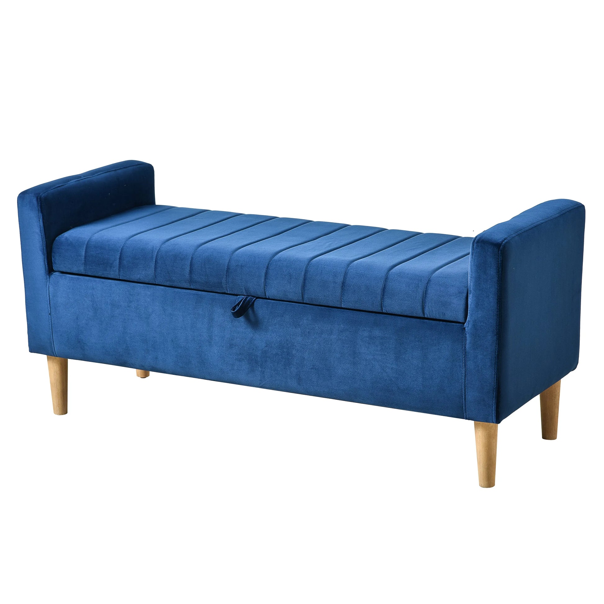 48'' Storage Ottoman Bench, Blue Bench with Storage FredCo