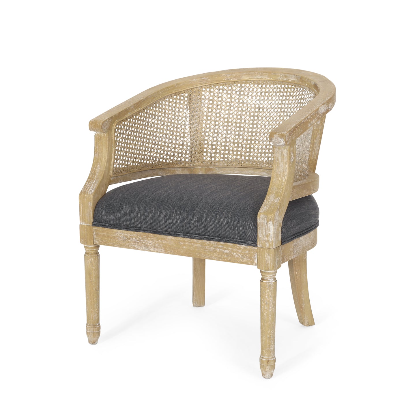 Accent Chair Rubber Wood Charcoal