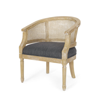 Accent Chair Rubber Wood Charcoal