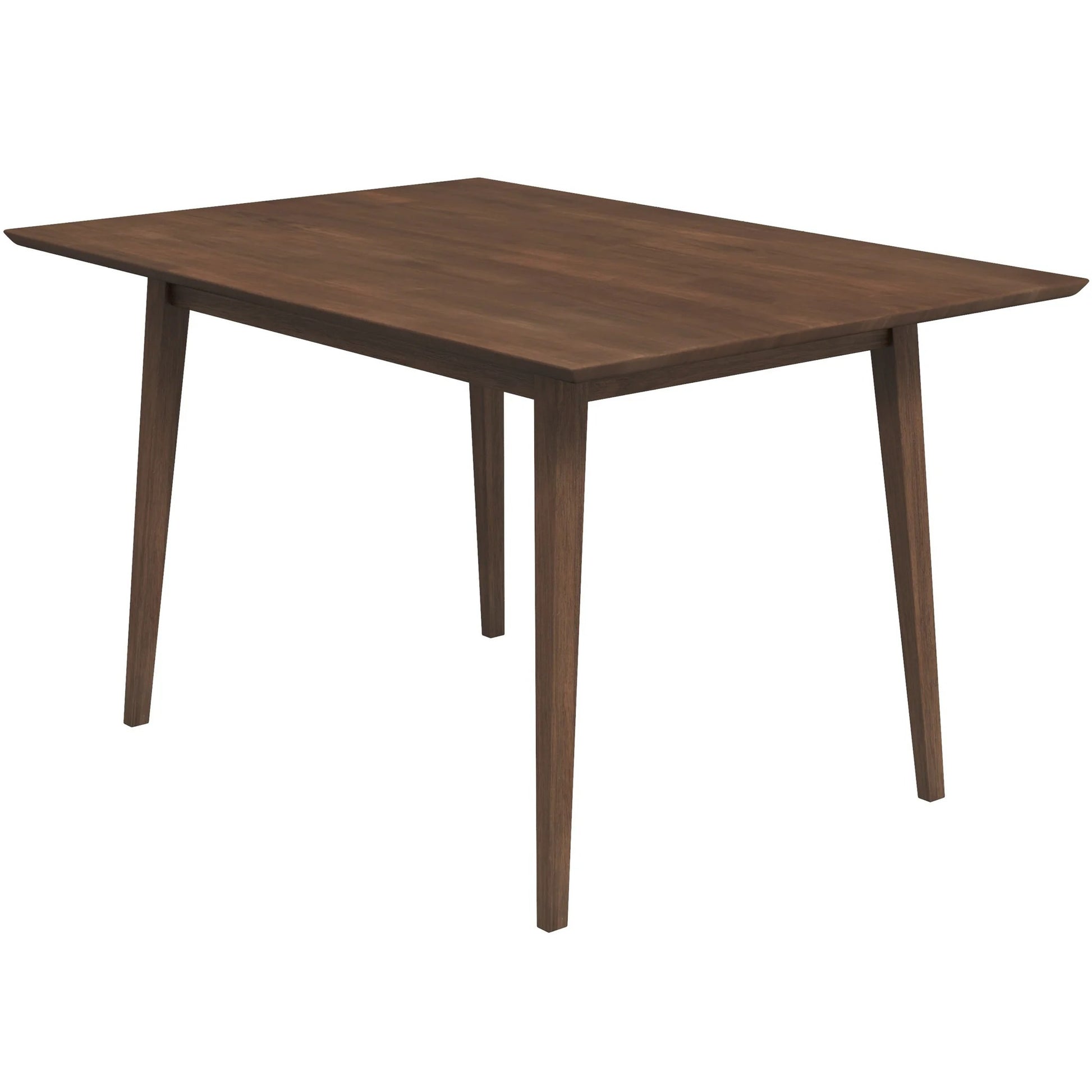 Mary Modern Style Solid Wood Rectangular Dining Kitchen Table Brown Finish Beveled Edges FredCo