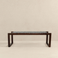 Christina Mid-Century Modern Tan Leather Bench with Solid Wood Frame and Tapered Legs 18.5'H x 55'W x 15.7'D for Living Room Bedroom Waiting Room FredCo