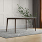 Lindsey Mid-Century Modern Solid Wood Dining Table with White Top and Walnut Legs, 59 inches for Bedroom Hallway, Entryway FredCo