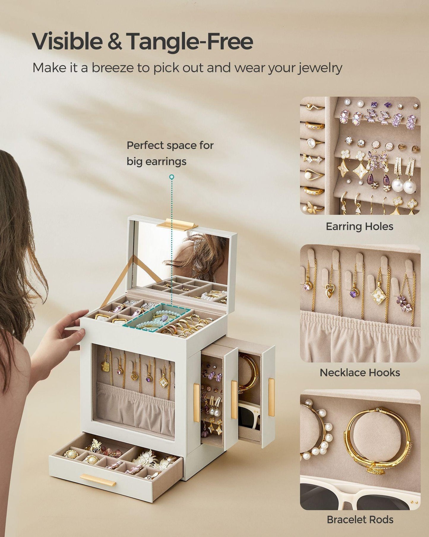 5-Layer Jewellery Organiser White FredCo