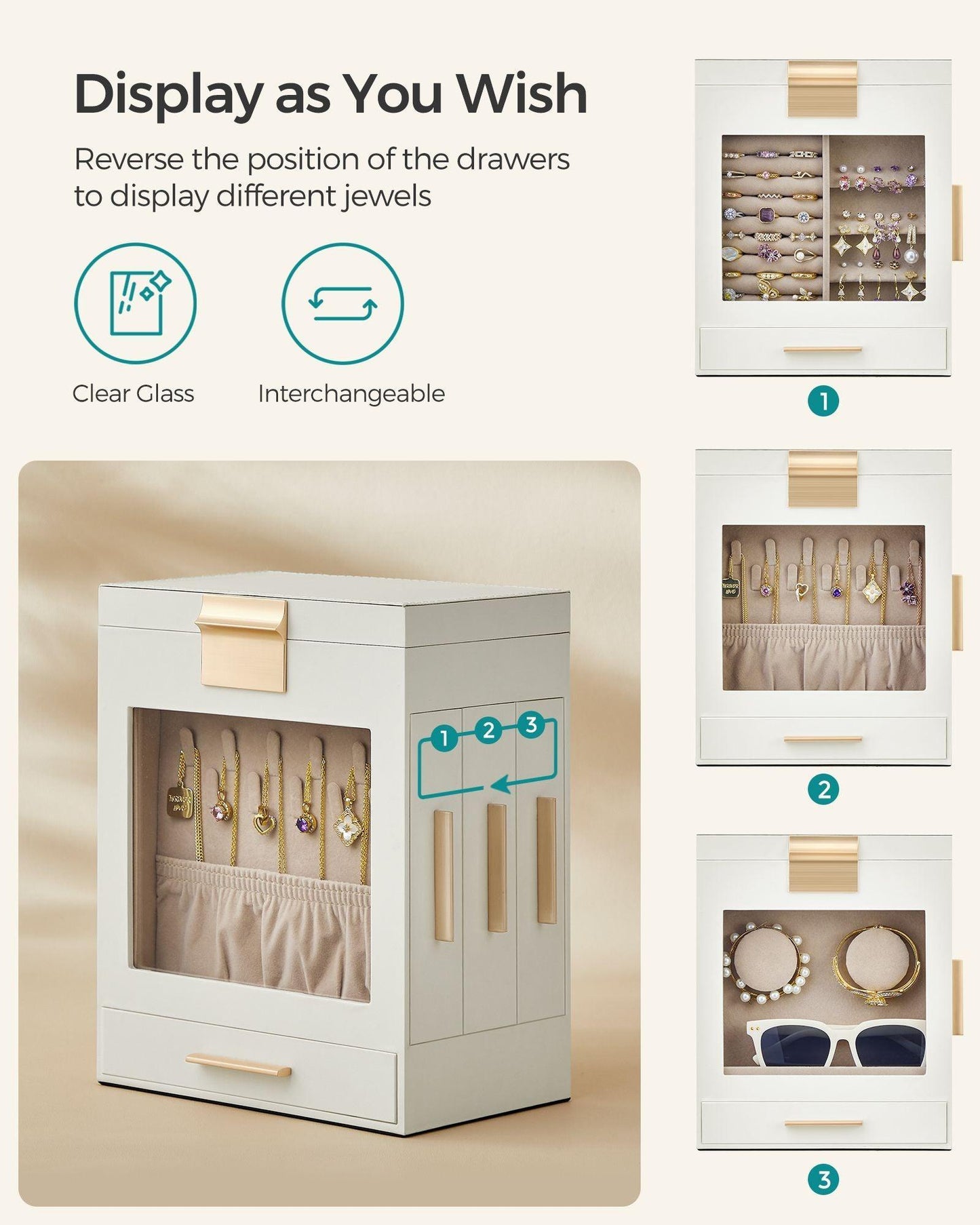 5-Layer Jewellery Organiser White FredCo