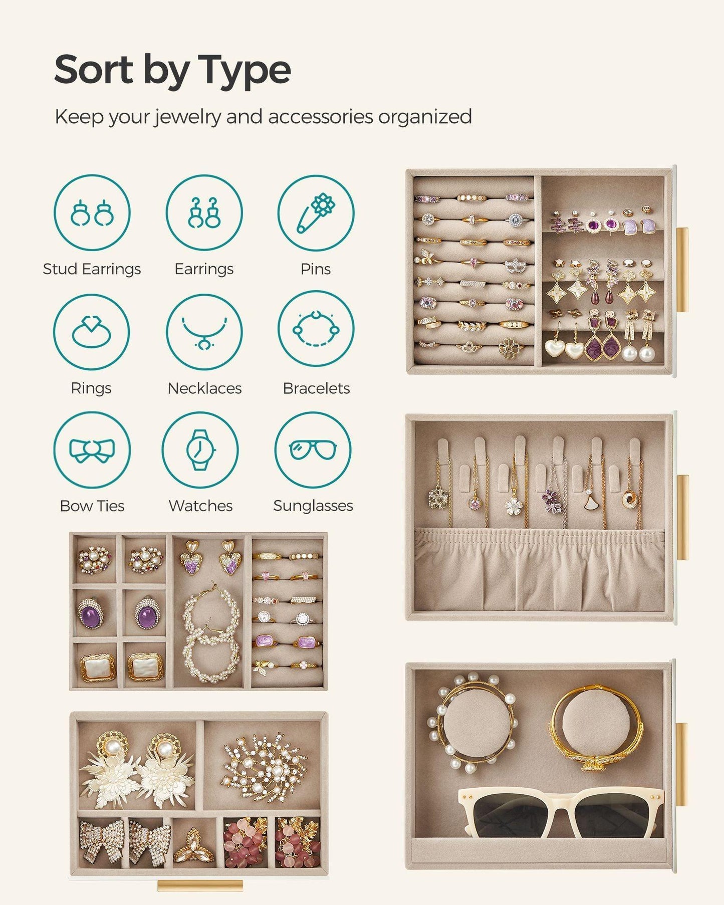 5-Layer Jewellery Organiser White FredCo