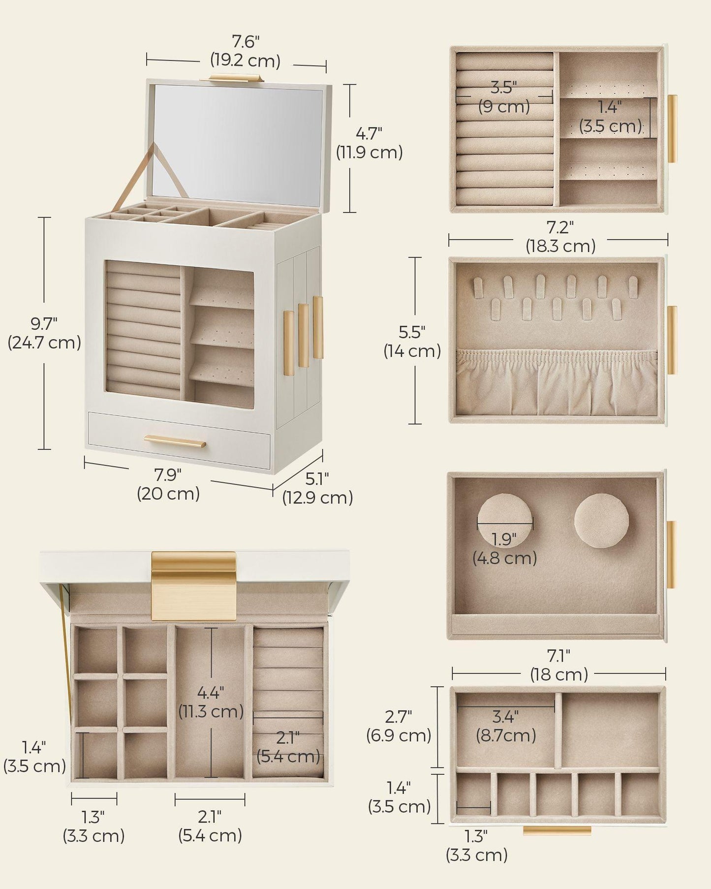 5-Layer Jewellery Organiser White FredCo