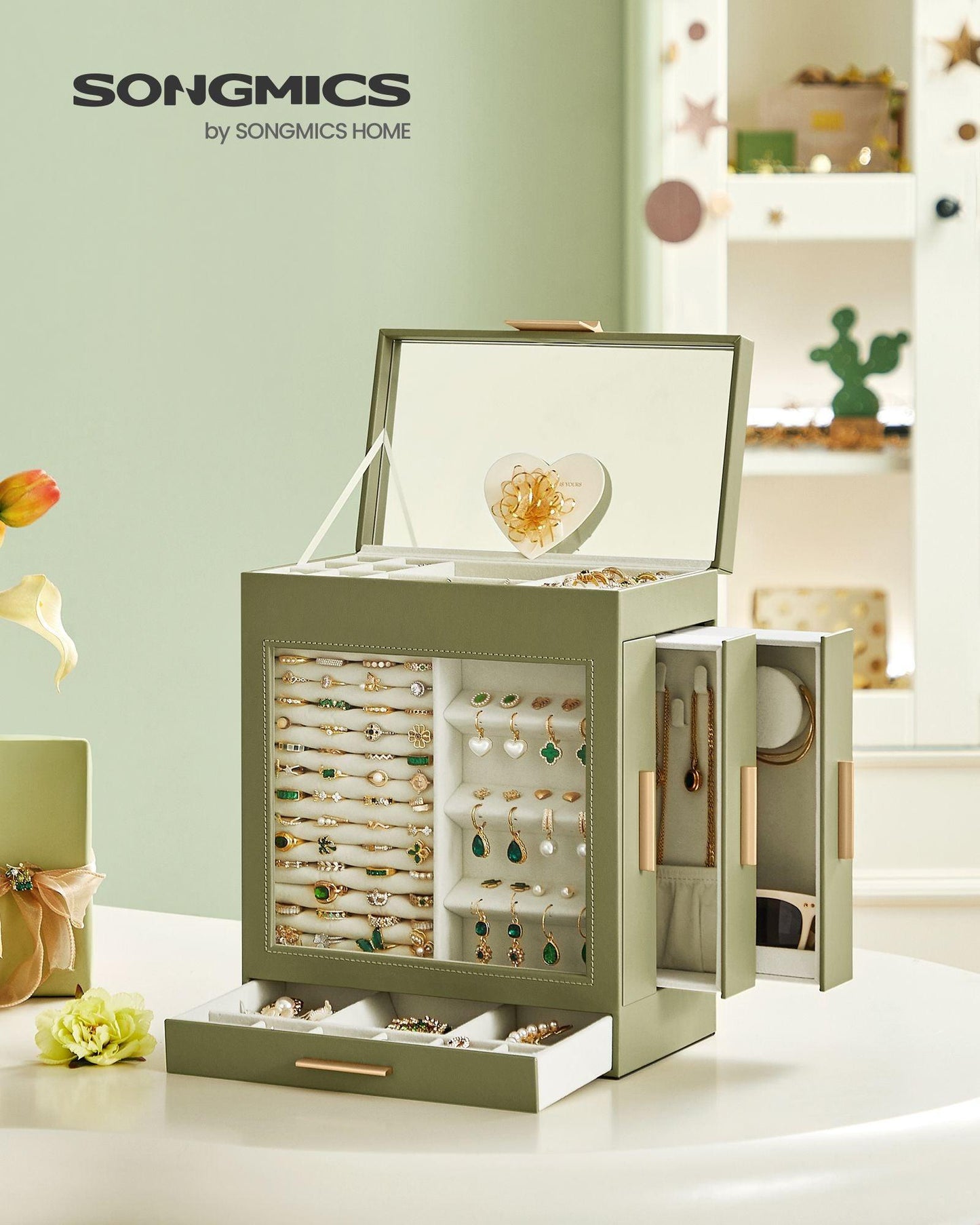 5-Layer Jewelry Box Laurel Green FredCo