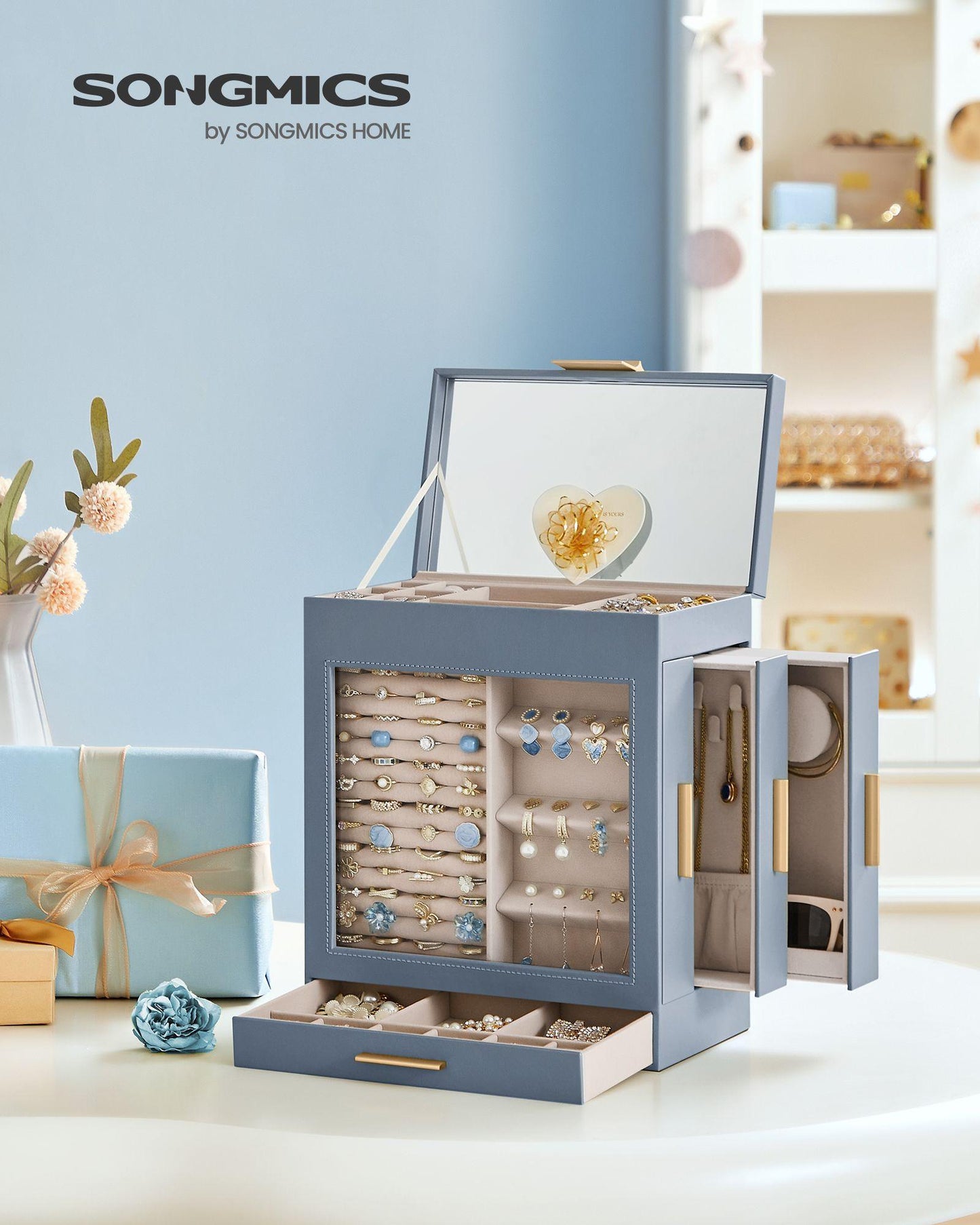 5-Layer Jewelry Box Smoky Blue FredCo
