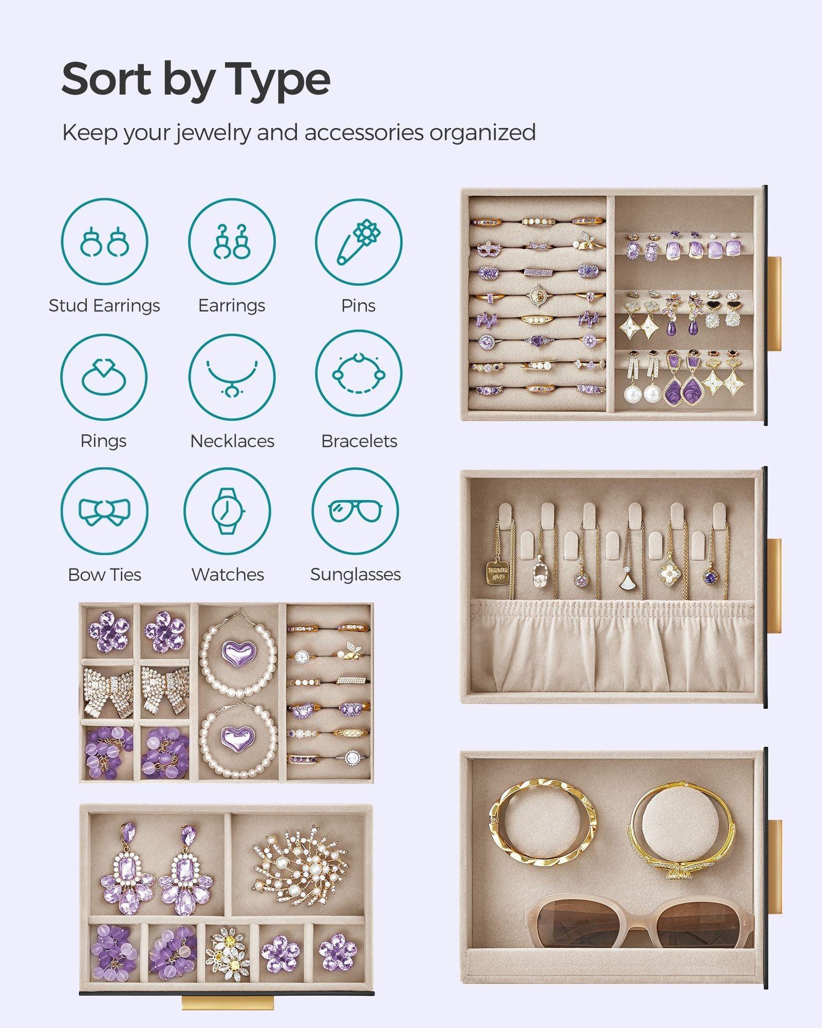 5-Layer Jewelry Organizer Gray FredCo