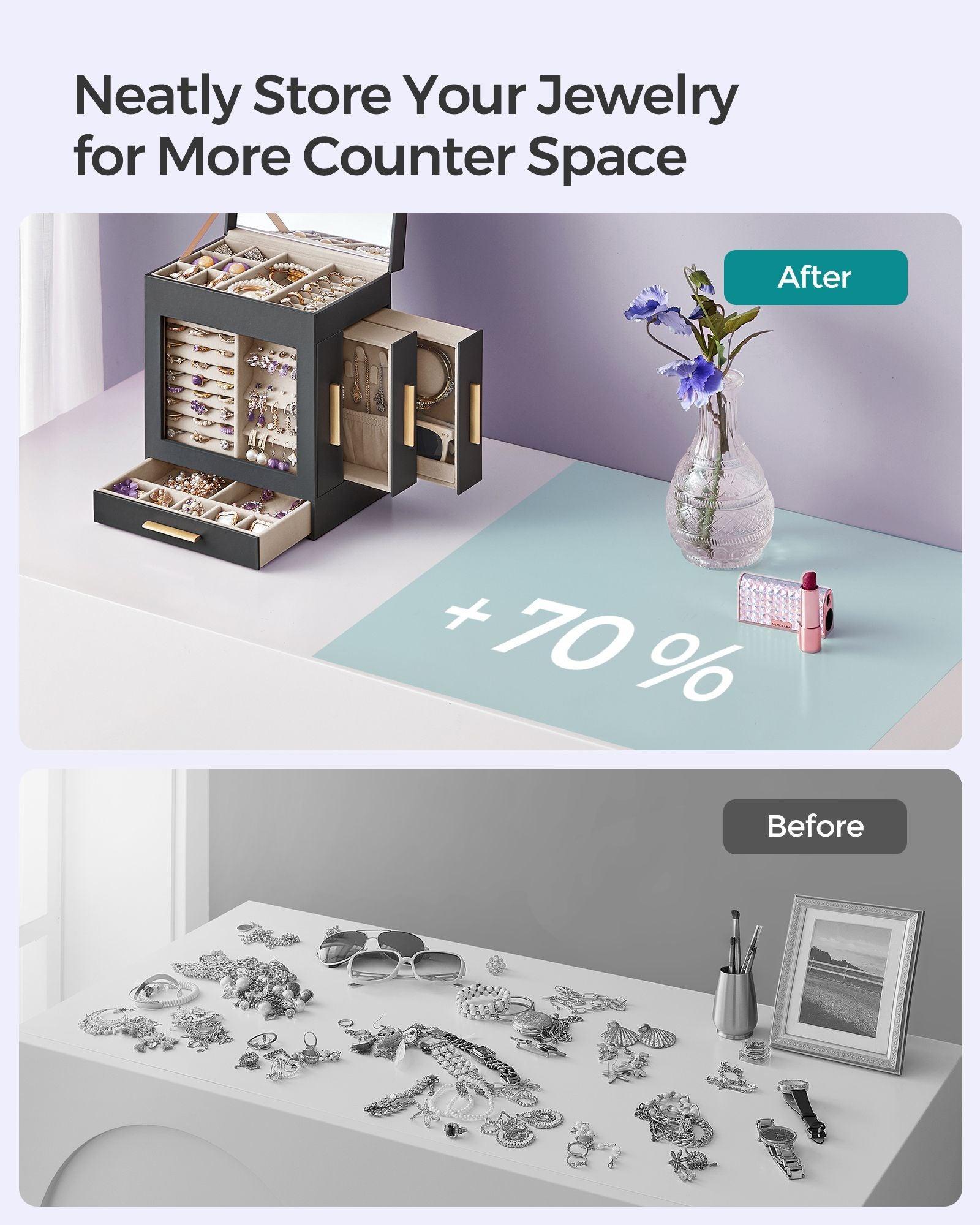 5-Layer Jewelry Organizer Gray FredCo