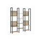 5-Tier Bookcase with 14 Shelves Oak with Blue Grains and Black FredCo