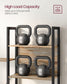 5-Tier Bookcase with 14 Shelves Oak with Blue Grains and Black FredCo