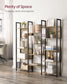 5-Tier Bookcase with 14 Shelves Oak with Blue Grains and Black FredCo