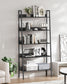 5-Tier Bookshelf Ebony Black and Ink Black FredCo