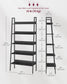 5-Tier Bookshelf Ebony Black and Ink Black FredCo