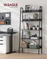 5-Tier Bookshelf Ebony Black and Ink Black FredCo