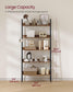 5-Tier Bookshelf Rustic Brown and Ink Black FredCo