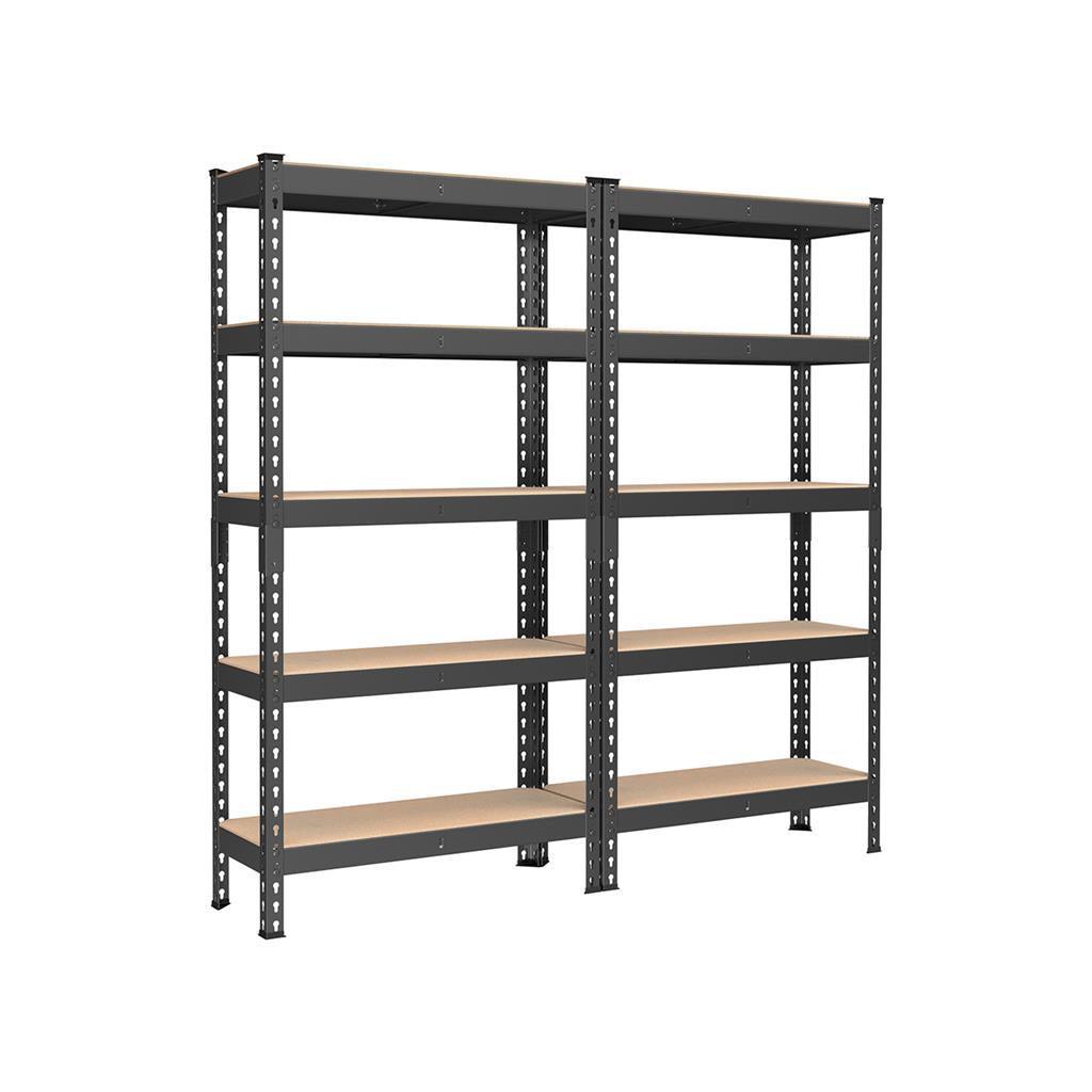 5-Tier Garage Storage Shelves Set Black FredCo