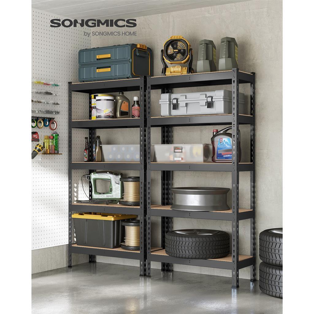 5-Tier Garage Storage Shelves Set Black FredCo