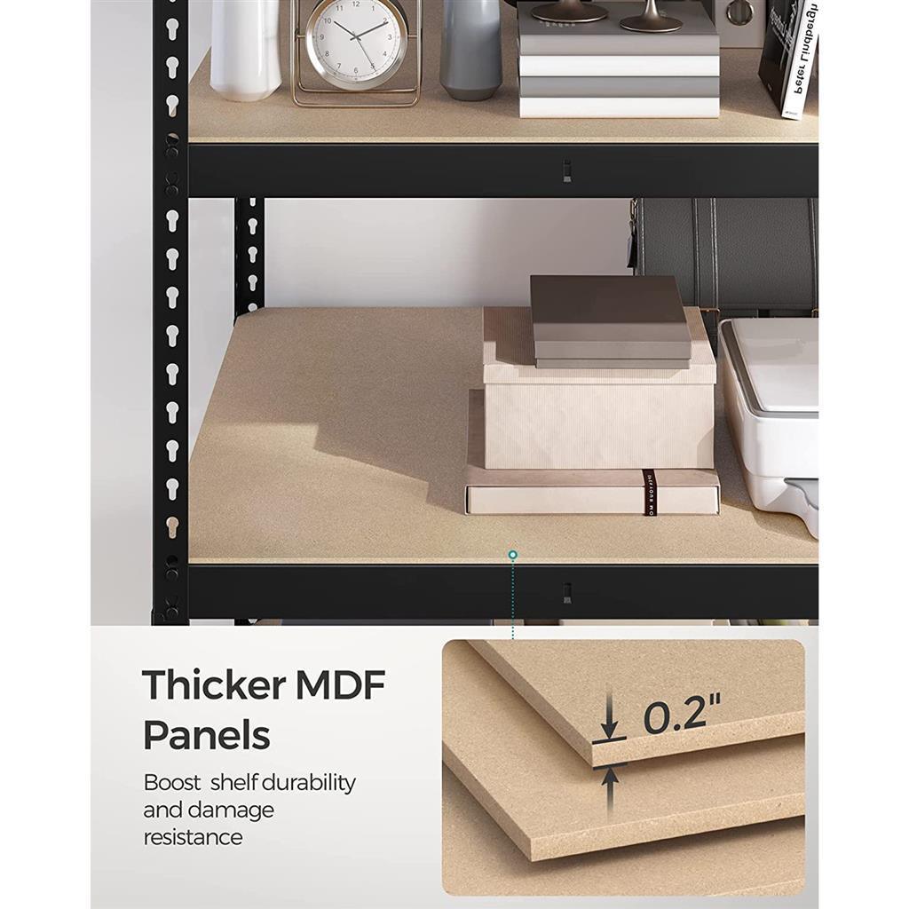 5-Tier Garage Storage Shelves Set Black Steel FredCo