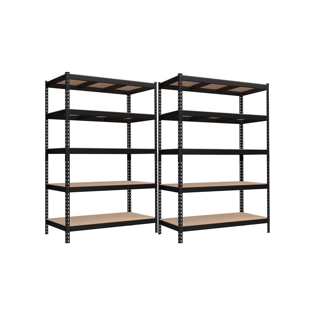 5-Tier Garage Storage Shelves Set Black Steel FredCo