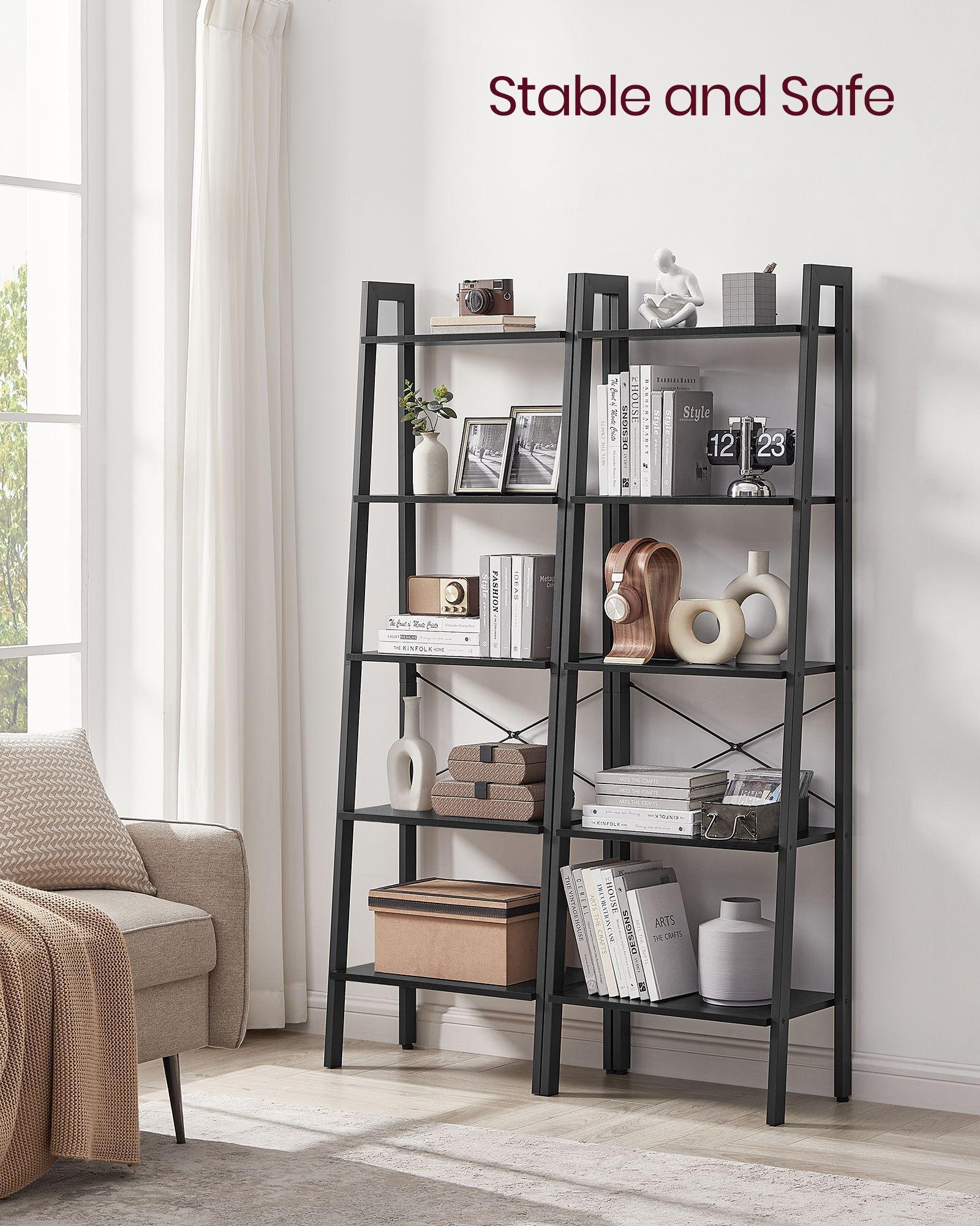 5-Tier Ladder Shelf with Steel Frame FredCo
