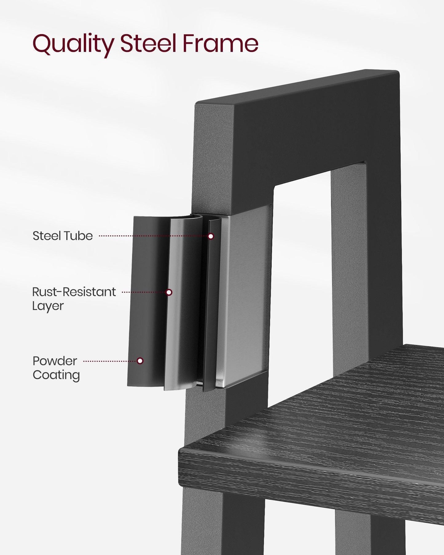 5-Tier Ladder Shelf with Steel Frame FredCo